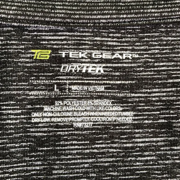 TEK GEAR DryTEK zippered athletic top w/thumb holes & hidden pocket in charcoal - Picture 9 of 10